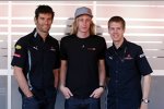 Mark Webber, Testfahrer Brendon Hartley und Sebastian Vettel (Red Bull) 