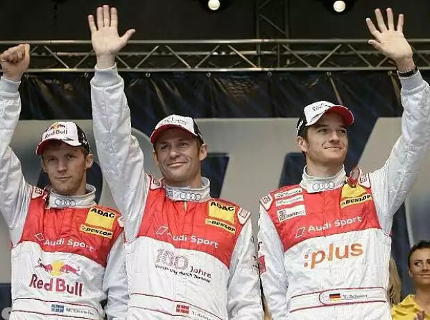 Tom Kristensen, Timo Scheider, Mattias Ekström Titel-Bild zur News: Tom Kristensen, Timo Scheider, Mattias Ekström