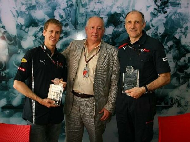 Titel-Bild zur News: Sebastian Vettel, Dieter Rencken und Franz Tost