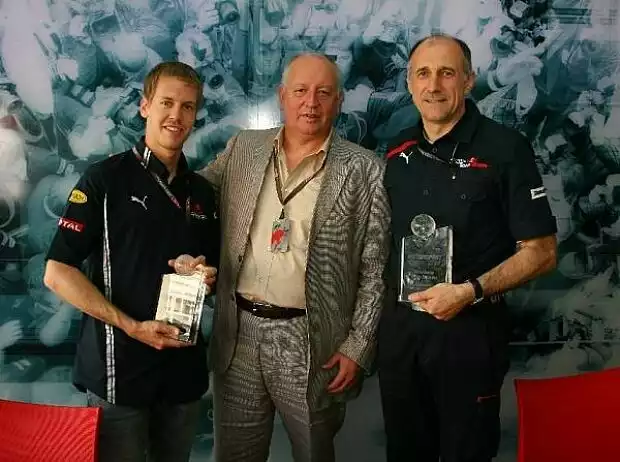 Sebastian Vettel, Dieter Rencken und Franz Tost Titel-Bild zur News: Sebastian Vettel, Dieter Rencken und Franz Tost