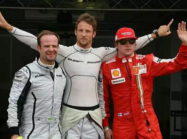 Rubens Barrichello, Jenson Button und Kimi Räikkönen Titel-Bild zur News: Rubens Barrichello, Jenson Button und Kimi Räikkönen