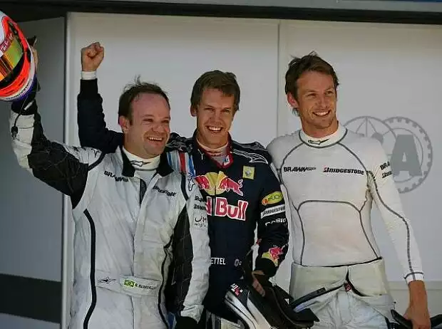 Rubens Barrichello, Sebastian Vettel und Jenson Button Titel-Bild zur News: Rubens Barrichello, Sebastian Vettel und Jenson Button