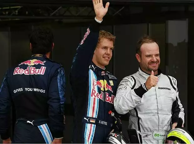 Mark Webber, Sebastian Vettel und Rubens Barrichello Titel-Bild zur News: Mark Webber, Sebastian Vettel und Rubens Barrichello