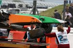 Das Wrack des Autos von Adrian Sutil (Force India) 