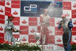 Andreas Zuber (FMS), Pastor Maldonado (ART) und Karun Chandhok (Ocean) 