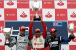 Andreas Zuber (FMS), Pastor Maldonado (ART) und Karun Chandhok (Ocean) 