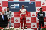 Andreas Zuber (FMS), Pastor Maldonado (ART) und Karun Chandhok (Ocean) 