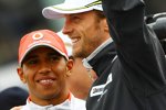 Lewis Hamilton (McLaren-Mercedes) und Jenson Button (Brawn) 
