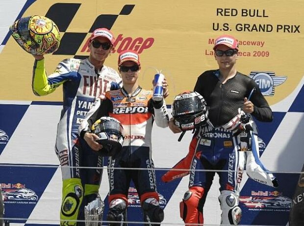 Titel-Bild zur News: Valentino Rossi, Daniel Pedrosa und Jorge Lorenzo