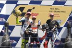 Valentino Rossi (Yamaha), Daniel Pedrosa (Honda) und Jorge Lorenzo (Yamaha)