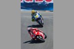 Casey Stoner (Ducati) vor Valentino Rossi (Yamaha)