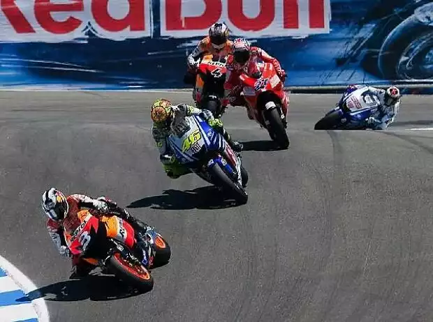 Valentino Rossi, Daniel Pedrosa, Casey Stoner, Andrea Dovizioso Titel-Bild zur News: Valentino Rossi, Daniel Pedrosa, Casey Stoner, Andrea Dovizioso