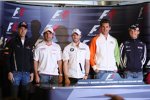 Das deutsche Quintett: Sebastian Vettel, Timo Glock, Nick Heidfeld, Adrian Sutil und Nico Rosberg