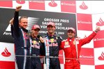Sebastian Vettel, Mark Webber (Red Bull) und Felipe Massa (Ferrari) 