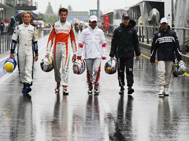 Timo Glock, Sebastian Vettel, Nico Rosberg, Nick Heidfeld, Adrian Sutil