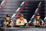 Sebastian Vettel (Red Bull), Fernando Alonso (Renault) und Mark Webber (Red Bull)