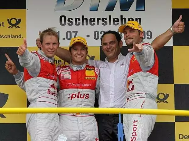 Timo Scheider, Mattias Ekström, Martin Tomczyk Titel-Bild zur News: Timo Scheider, Mattias Ekström, Martin Tomczyk
