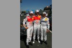 Mattias Ekström, Martin Tomczyk, Bruno Spengler (HWA-Mercedes) (Abt-Audi) 