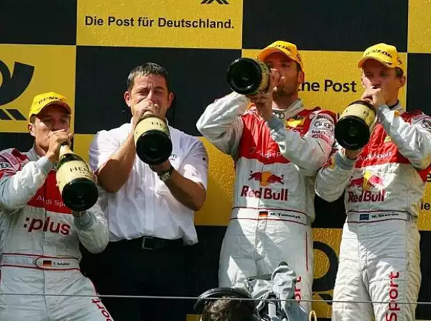 Martin Tomczyk, Mattias Ekström, Timo Scheider Titel-Bild zur News: Martin Tomczyk, Mattias Ekström, Timo Scheider