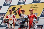  Alex de Angelis (Gresini), Jorge Lorenzo (Yamaha), Nicky Hayden (Ducati)