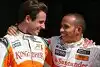 Bild zum Inhalt: Hamilton & Sutil: Alte Freunde in Reihe eins!