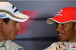 Adrian Sutil (Force India) und Lewis Hamilton (McLaren-Mercedes) 