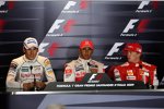 Adrian Sutil (Force India), Lewis Hamilton (McLaren-Mercedes) und Kimi Räikkönen (Ferrari)
