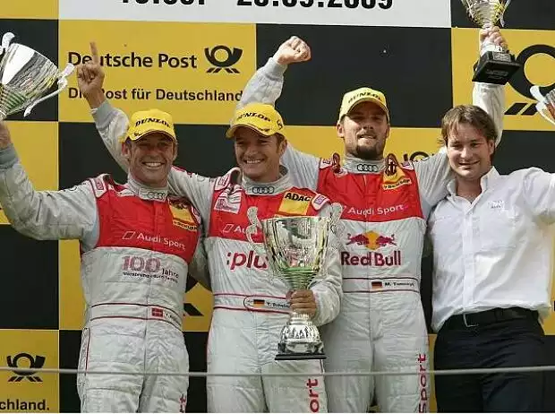 Tom Kristensen, Timo Scheider, Martin Tomczyk Titel-Bild zur News: Tom Kristensen, Timo Scheider, Martin Tomczyk