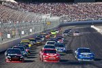 Three Wide: Denny Hamlin  Juan Pablo Montoya Kurt Busch