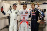 Nico Rosberg (Williams), Lewis Hamilton (McLaren-Mercedes) und Sebastian Vettel (Red Bull) 