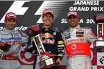 Jarno Trulli (Toyota), Sebastian Vettel (Red Bull) und Lewis Hamilton (McLaren-Mercedes)