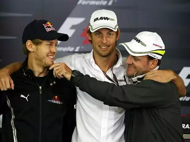 Sebastian Vettel, Rubens Barrichello, Jenson Button Titel-Bild zur News: Sebastian Vettel, Rubens Barrichello, Jenson Button