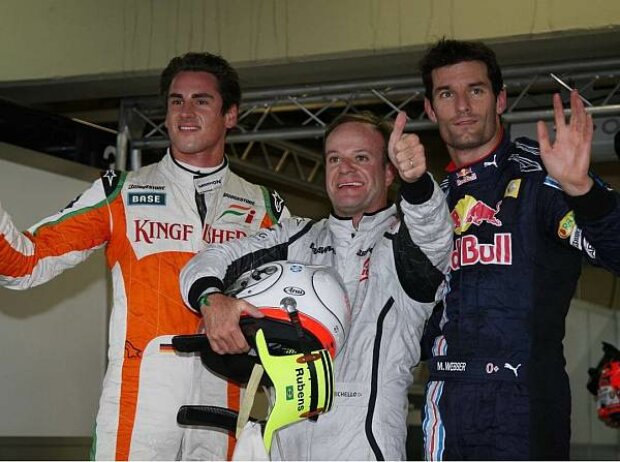 Adrian Sutil, Rubens Barrichello und Mark Webber