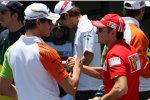 Ex-Teamkollegen: Adrian Sutil (Force India) und Giancarlo Fisichella (Ferrari) 