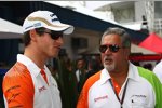 Adrian Sutil und Vijay Mallya (Teameigentümer) (Force India) 