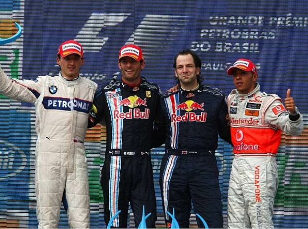 Titel-Bild zur News: Robert Kubica, Mark Webber, Lewis Hamilton