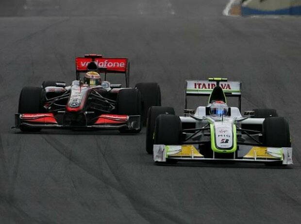 Titel-Bild zur News: Rubens Barrichello, Lewis Hamilton