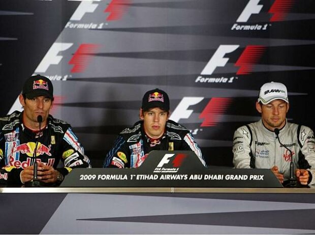 Titel-Bild zur News: Mark Webber, Sebastian Vettel und Jenson Button