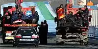Unfallautos von Brendon Hartley und Daniel Ricciardo
