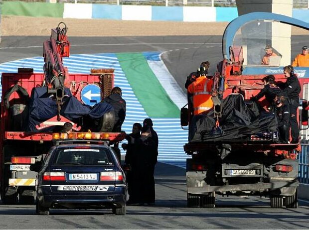 Titel-Bild zur News: Unfallautos von Brendon Hartley und Daniel Ricciardo
