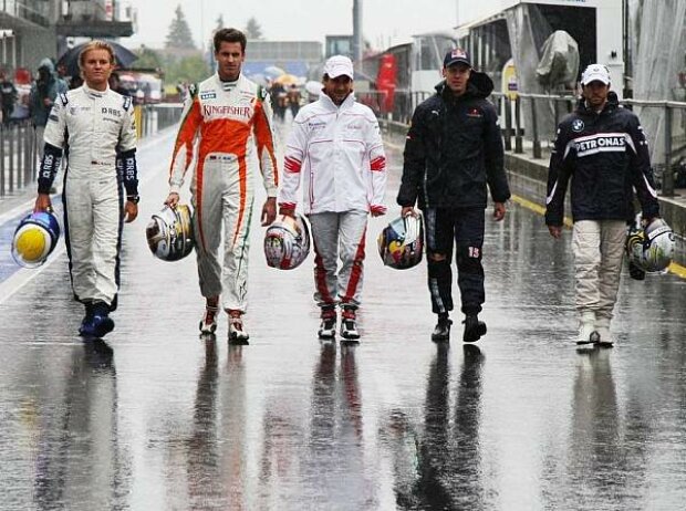 Titel-Bild zur News: Timo Glock, Sebastian Vettel, Nico Rosberg, Nick Heidfeld, Adrian Sutil