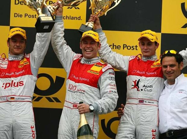 Oliver Jarvis, Timo Scheider, Tom Kristensen Oliver Jarvis, Timo Scheider, Tom Kristensen