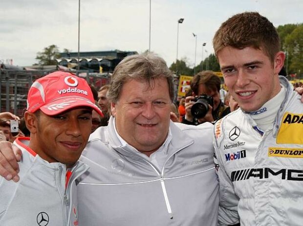 Norbert Haug (Mercedes-Motorsportchef), Paul di Resta, Lewis Hamilton