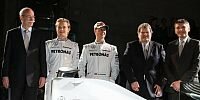 Dieter Zetsche, Nico Rosberg, Michael Schumacher, Norbert Haug (Mercedes-Motorsportchef), Nick Fry