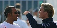 Bild zum Inhalt: Alte Liebe: Hamilton und Rosberg im Kart