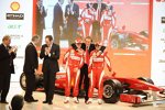 Stefano Domenicali (Teamchef), Fernando Alonso, Luca di Montezemolo und Felipe Massa