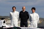 Pedro de la Rosa (Sauber), Peter Sauber (Teamchef) und Kamui Kobayashi (Sauber)