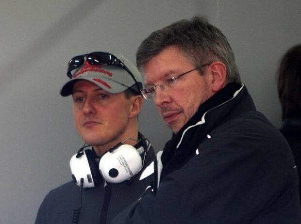 Titel-Bild zur News: Ross Brawn (Teamchef), Michael Schumacher