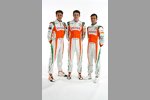 Adrian Sutil (Force India), Paul di Resta (Force India) und Vitantonio Liuzzi (Force India) 