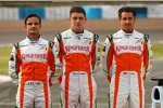 Vitantonio Liuzzi (Force India), Paul di Resta (Force India) und Adrian Sutil (Force India) 